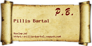 Pillis Bartal névjegykártya